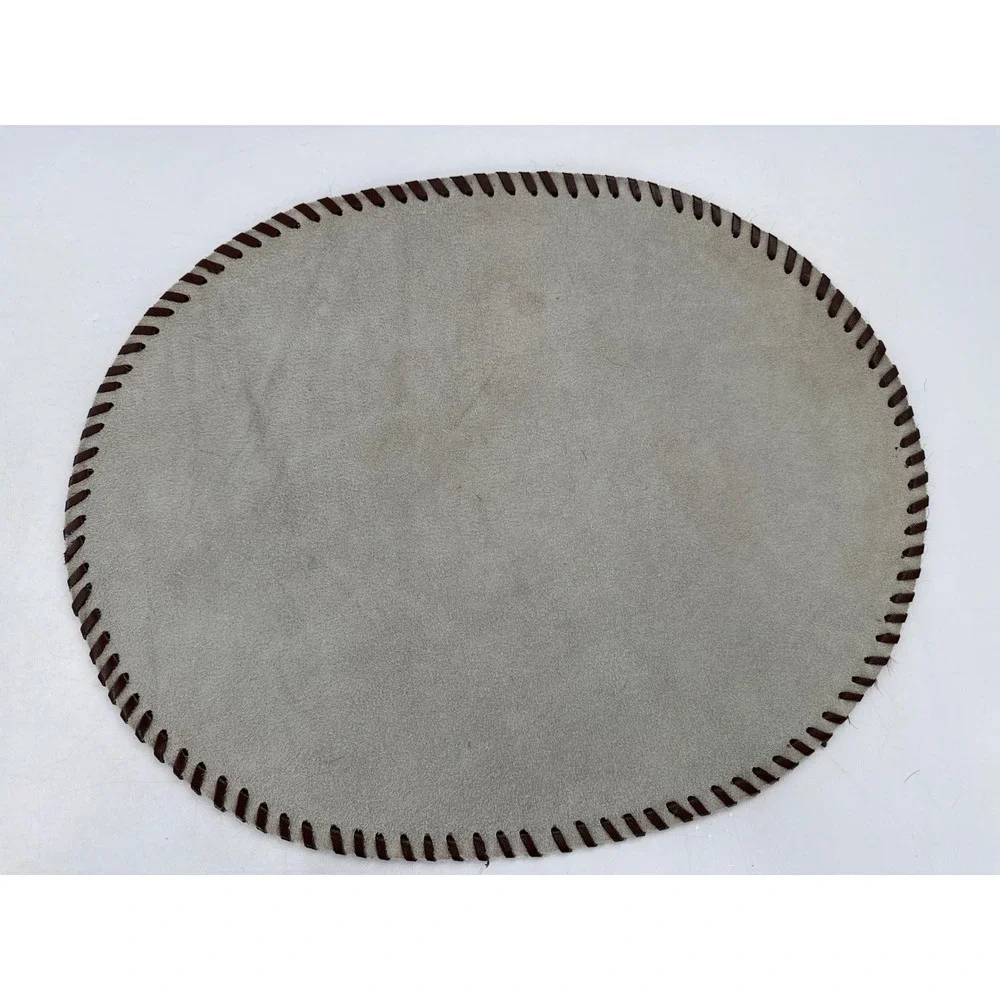 Placemats‎ Set of 4 Genuine Cowhide Oval Hair on Hide Leather Whipstitch Border